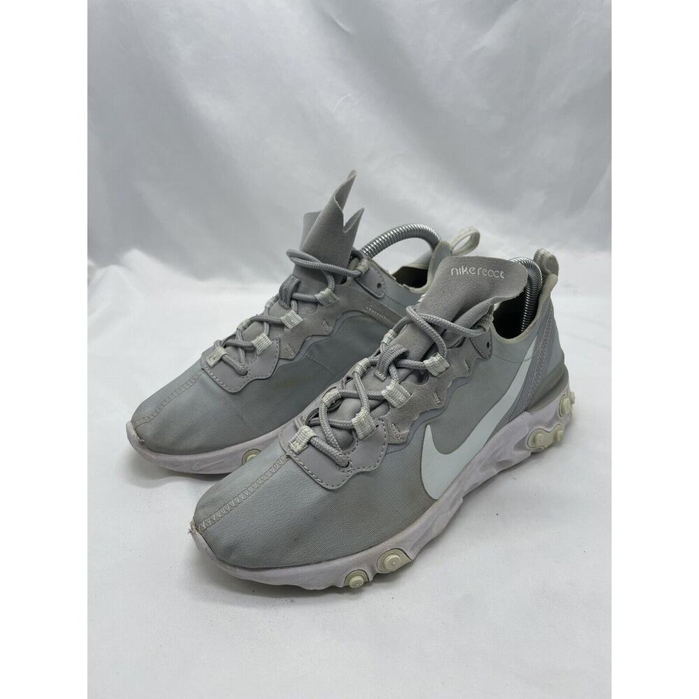 Nike Womens React Element‎ 55 Running Shoes Gray BQ2728-005 Lace Up Low Top Sz 8